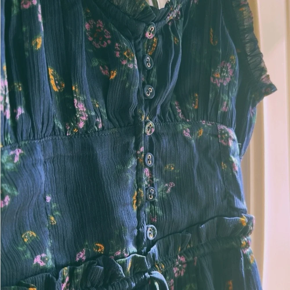 Patrons of Peace Navy Dress with Floral Patterns - Picture 4 of 9